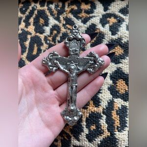 Ornate Silver Crucifix Pendant